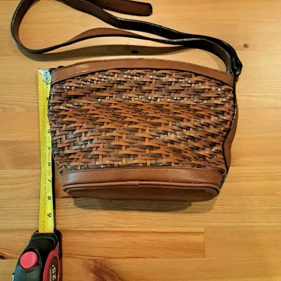 Marlo Shoulder Weave Purse, Double Zipper Opening - Picture 2 of 6